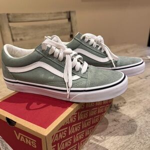 Vans Mint Green and White old school